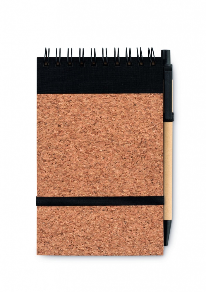 Logo trade promotional items image of: A6 Cork notepad with pen