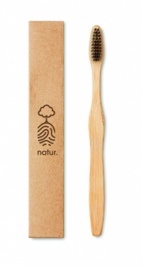 Logo trade promotional gifts image of: Bamboo toothbrush in Kraft box