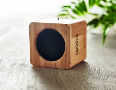 Logo trade promotional gift photo of: Bamboo wireless speaker