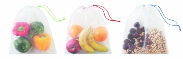 Logo trade business gifts image of: Set of 3 RPET mesh food bags