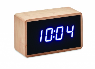 Logo trade promotional products image of: LED alarm clock bamboo casing Düsseldorf