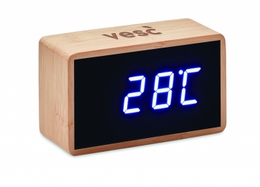 Logotrade promotional gift picture of: LED alarm clock bamboo casing Düsseldorf