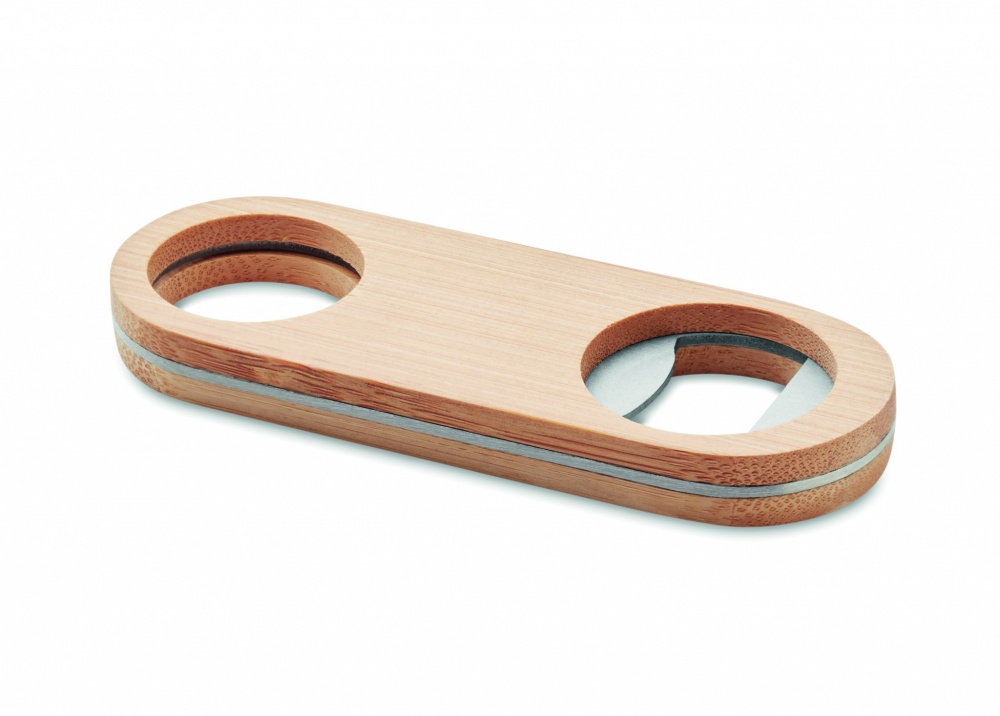 Logotrade business gift image of: Oval Bamboo bottle opener VALBAMPER