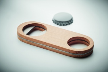 Logo trade advertising product photo of: Oval Bamboo bottle opener VALBAMPER