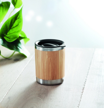 Logo trade business gifts image of: Tumbler in bamboo cover 250ml