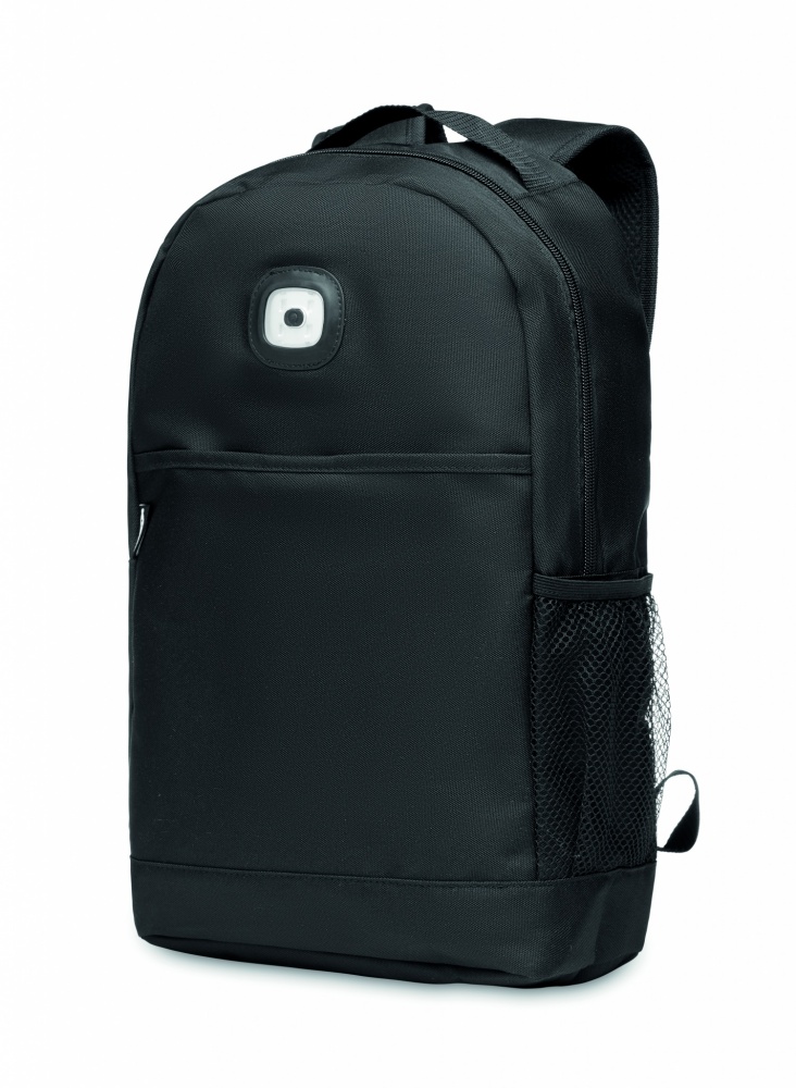 Logo trade promotional giveaway photo of: Backpack in RPET & COB light