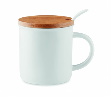 Logo trade promotional item photo of: Porcelain mug with spoon