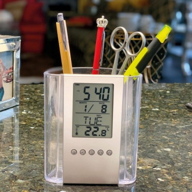 Logo trade promotional gifts image of: Acrylic desk pen holder MADRID