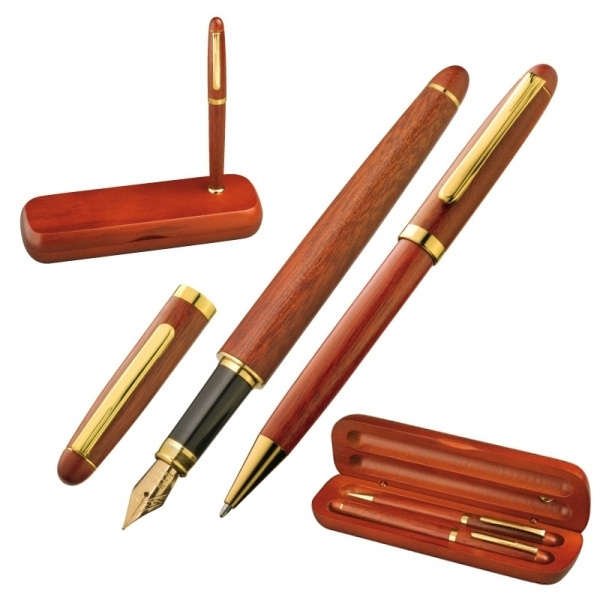 Logotrade promotional giveaway image of: Rosewood writing set OXFORD