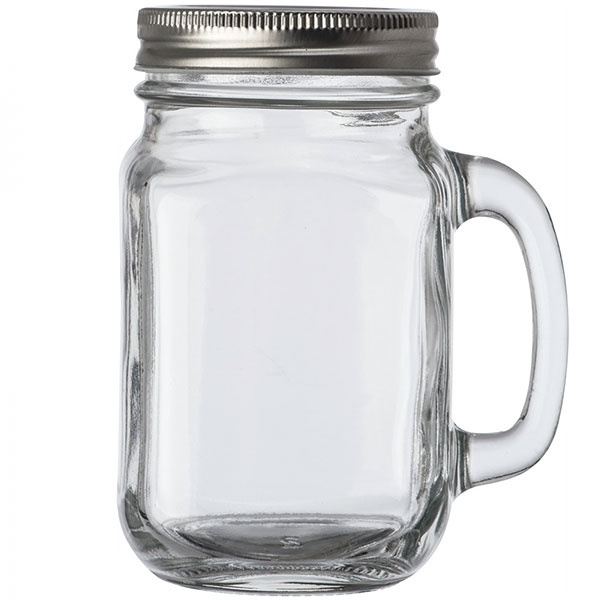 Logotrade advertising products photo of: Drinking glass with handle and lid TREVISO 450 ml