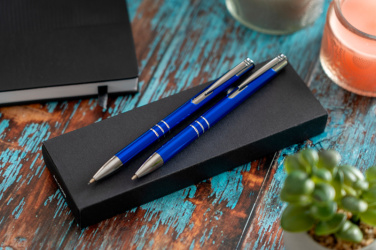 Logo trade promotional merchandise photo of: Metal writing set CLAREMONT