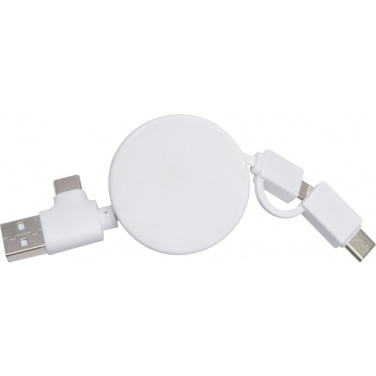 Logo trade promotional items image of: Bamboo charging cable GRONINGEN