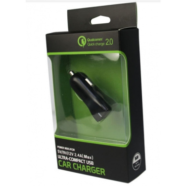 Logo trade corporate gifts image of: Car charger (Qualcomm Quick Charge 3.0)