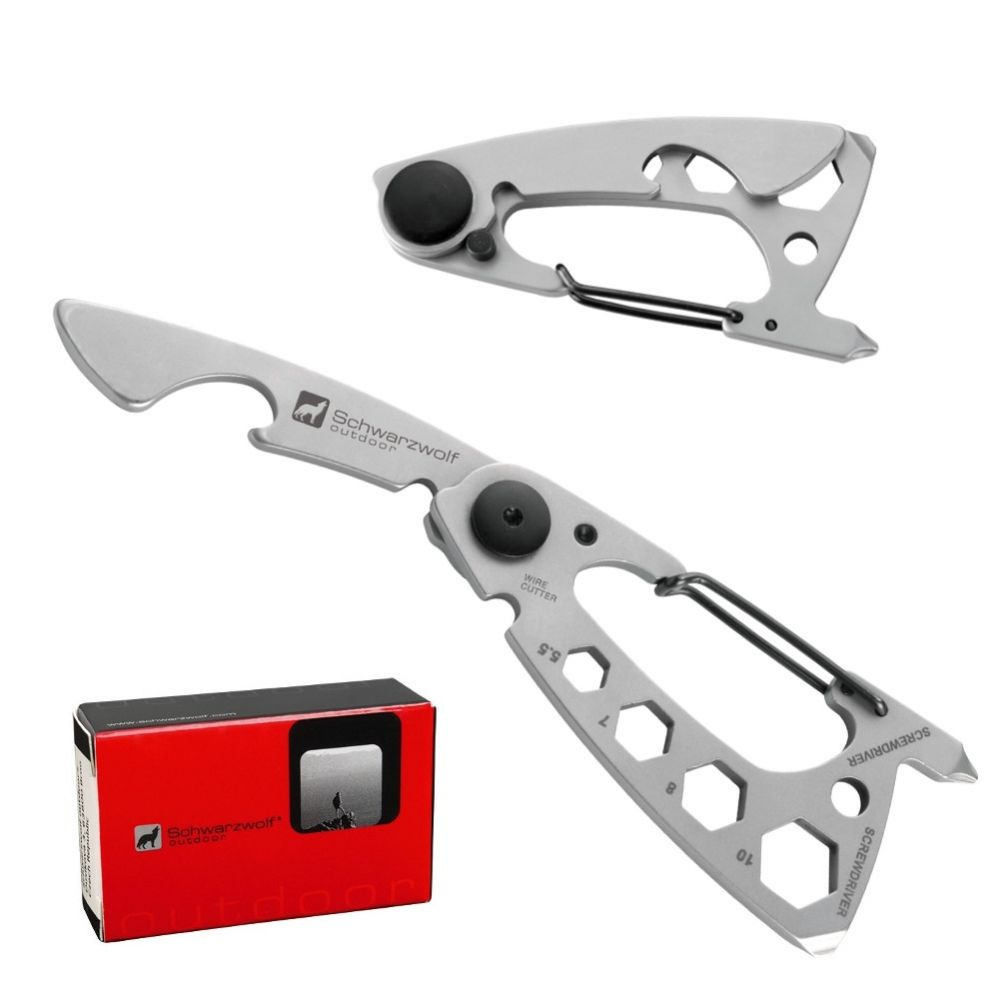 Logo trade promotional merchandise picture of: Multifunctional tool BURUNDI Schwarzwolf