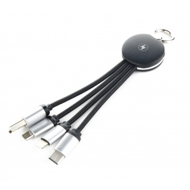 Logo trade promotional giveaways picture of: 3in1 cable with enlighted logo for engraving, RXD-368