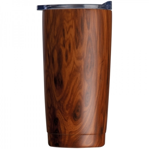Logo trade corporate gifts image of: Stainless steel mug with wooden look COSTA RICA 550 ml