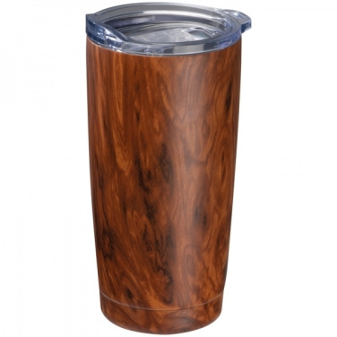 Logo trade promotional product photo of: Stainless steel mug with wooden look COSTA RICA 550 ml