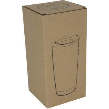 Logo trade promotional merchandise picture of: Stainless steel mug with wooden look COSTA RICA 550 ml