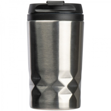 Logo trade promotional items picture of: Stainless steel mug with lid ROMA 250 ml