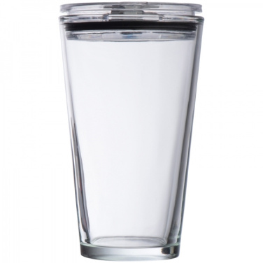 Logo trade business gift photo of: Glass mug with lid WATTENSCHEID 400 ml