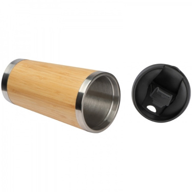 Logotrade promotional giveaway picture of: Stainless steel mug BAMBOOGARDEN 400 ml