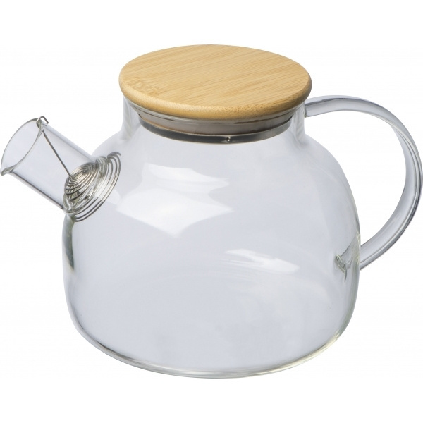 Logo trade promotional product photo of: Glass jug with bamboo lid FRANKFURT 1000ml