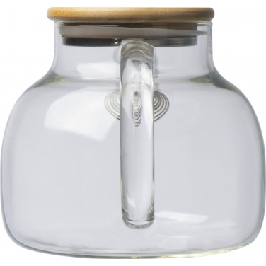 Logo trade advertising products image of: Glass jug with bamboo lid FRANKFURT 1000ml