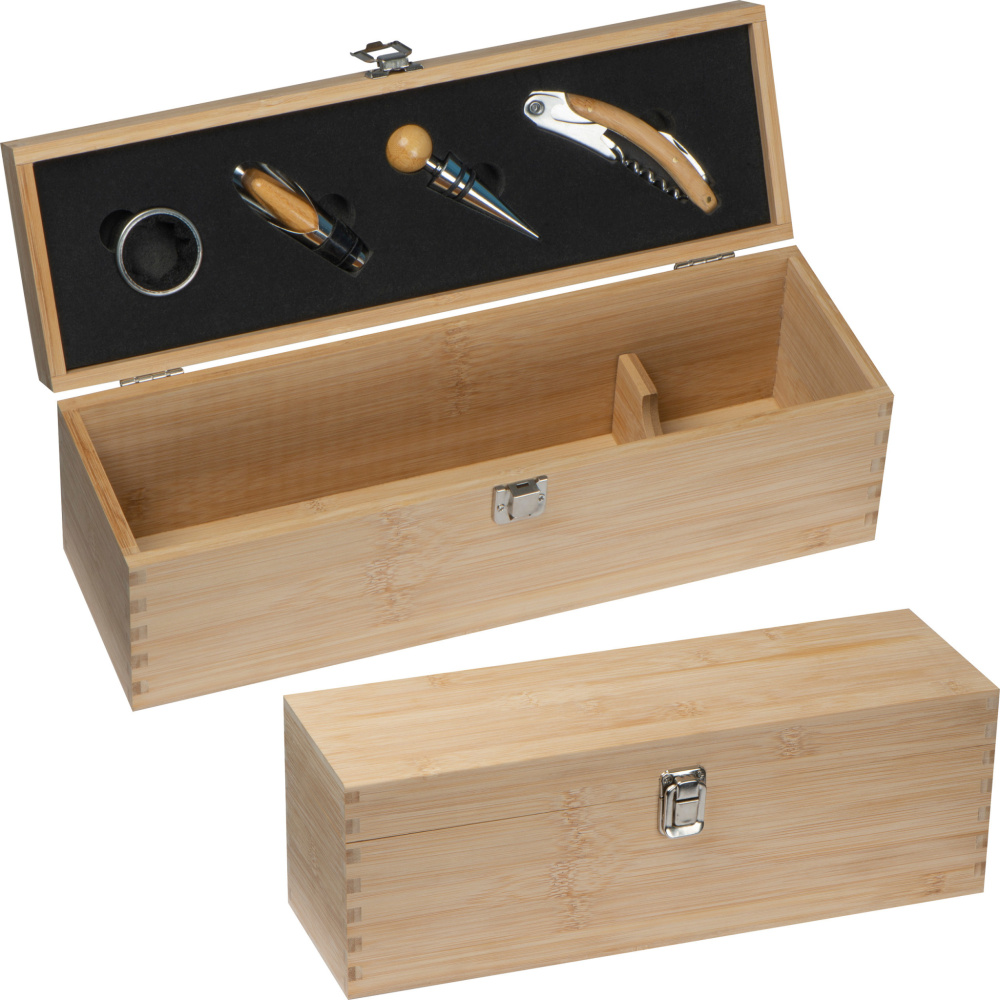 Logo trade promotional gifts image of: Wooden wine box SAINT-ETIENNE