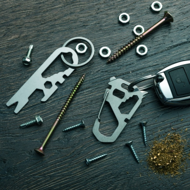 Logo trade advertising products picture of: Multifunctional keychain ATACAMA Schwarzwolf