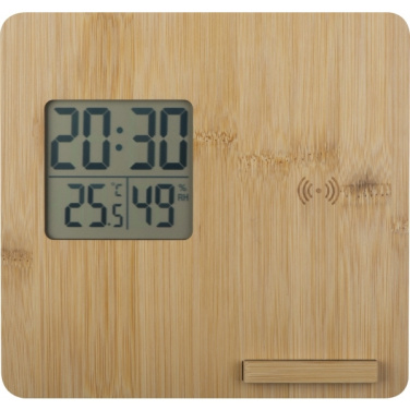 Logo trade promotional giveaways image of: Bamboo weather station GRANADA