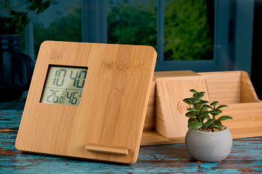 Logotrade business gift image of: Bamboo weather station GRANADA