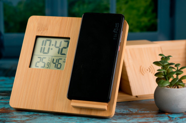 Logotrade promotional gift picture of: Bamboo weather station GRANADA