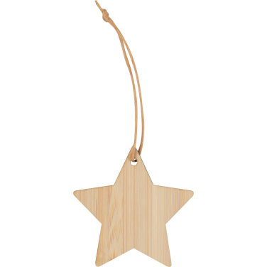 Logotrade promotional gift picture of: Bamboo star pendant FOGGIA