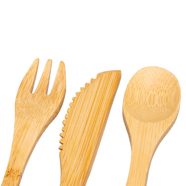 Logo trade promotional giveaways image of: Bamboo cutlery set BONNEVILLE