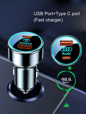 Logotrade advertising product image of: Car charger with enlighted logo for engraving