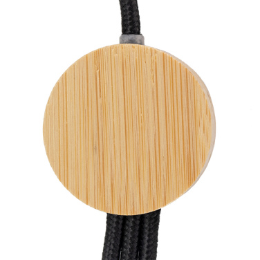 Logo trade corporate gifts image of: 3-in-1 cable with elighted logo in a wooden casing, LH-ZMU06