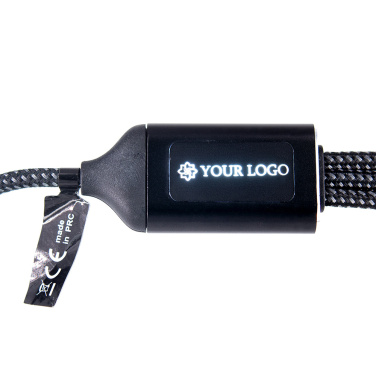 Logo trade promotional merchandise image of: 3 in 1 cable with elighted logo Pierre Cardin