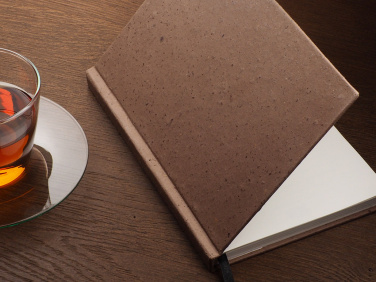 Logo trade promotional giveaways image of: Recycled Coffee Notebook 209733900