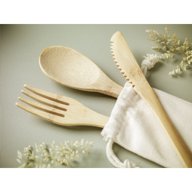 Logo trade business gift photo of: Bambu Cutlery Set