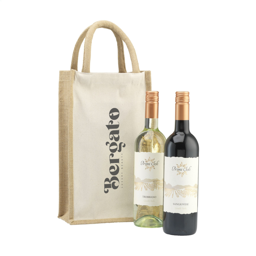 Logotrade promotional product image of: Jute Canvas Double Wine Bag