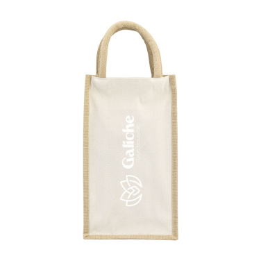 Logo trade business gift photo of: Jute Canvas Double Wine Bag