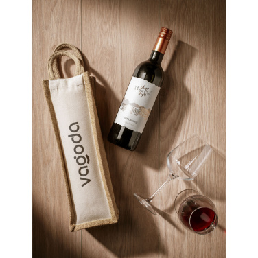 Logo trade advertising product photo of: Jute Canvas Wine Bag