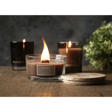 Logo trade promotional giveaways image of: Wooosh Flame Scented Candle Dark Amber