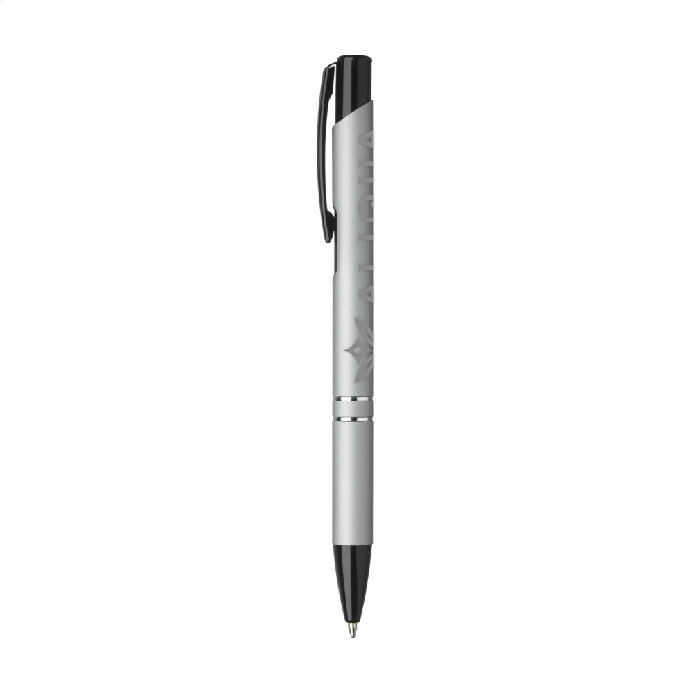 Logo trade promotional merchandise picture of: Ebony Rubberised pen