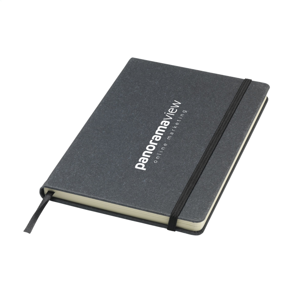 Logo trade promotional products picture of: Montana Recycled Leather Paper Notebook A5