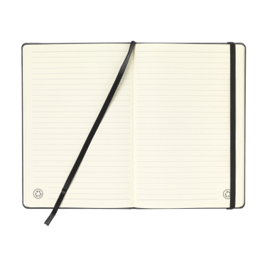 Logo trade promotional merchandise picture of: Montana Recycled Leather Paper Notebook A5