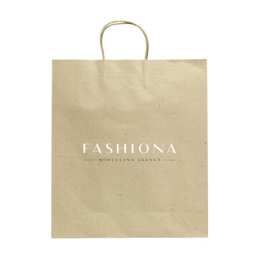 Logo trade promotional merchandise image of: Leaf It Bag recycled grass paper (120 g/m²) XL