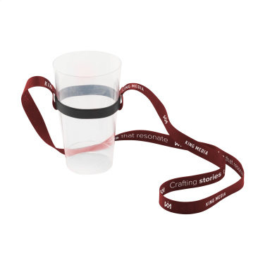 Logotrade promotional merchandise photo of: Lanyard Sublimation RPET 1.5 cm with Cup holder
