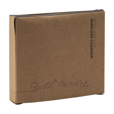 Logo trade business gifts image of: Bamboo 10W Wireless Charger wireless fast charger