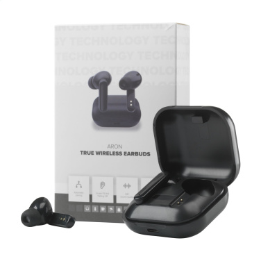 Logotrade promotional giveaway picture of: Aron TWS Wireless Earbuds in Charging Case